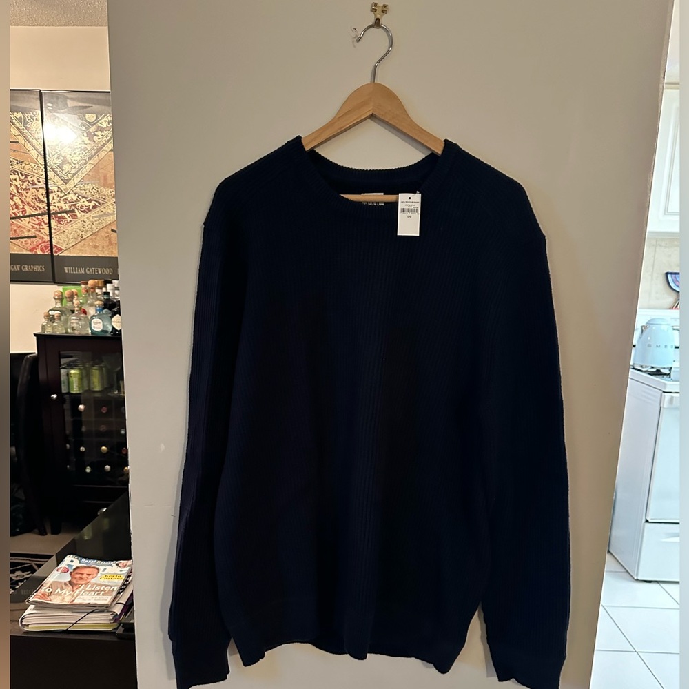GAP Men's Navy Crewneck Ribbed Sweater